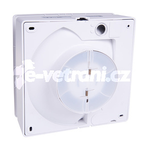Elicent Elix 100 H, hygrostat - Radiálny nástenný ventilátor pre dlhé trasy s hladkým predným štítom a filtrom Elix
