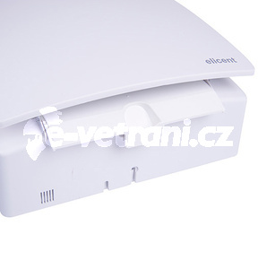 Elicent Elix 100 T, časový dobeh - Radiálny nástenný ventilátor pre dlhé trasy s hladkým predným štítom a filtrom Elix