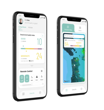 OneLife X - Revolučná plazmová čistička vzduchu - OneLife_App_Two_Screens