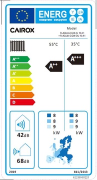 Tepelné čerpadlo voda/vzduch R-AQUA SPLIT, R-AQUA/CGW-IU/10A1 - Energetický štítok 10kW