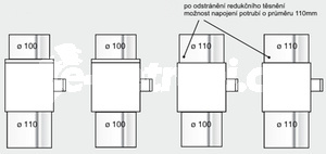 Kondenzačný kus MP497 / K - priemer 100 mm pre odvod kondenzátu - Zobrazenie zapojenie