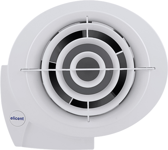 Elicent E-Smile 2SM2002 - časový dobeh - Nástenný ventilátor E-Smile s časovačom - do kúpeľne, kuchyne a WC